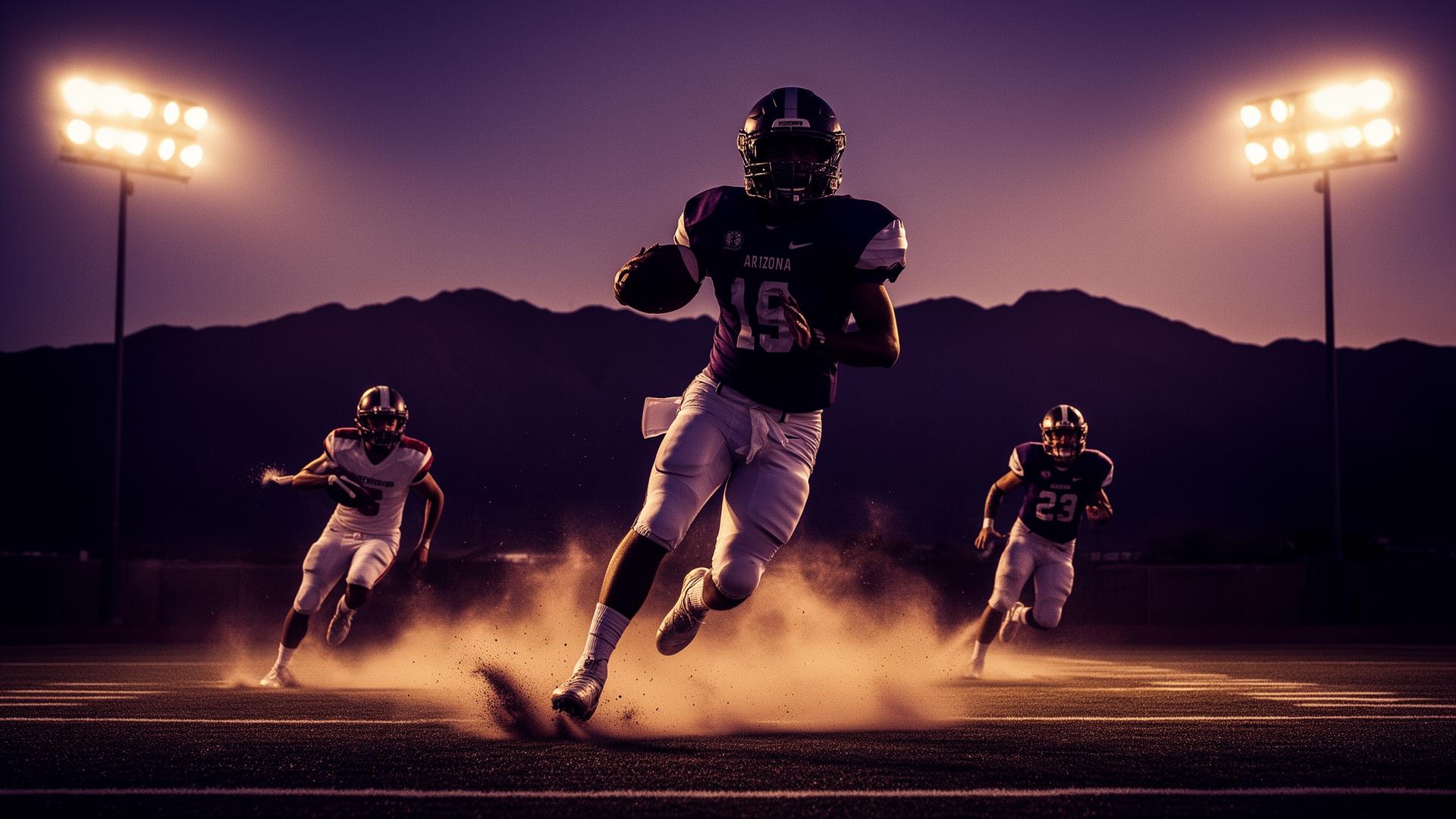 Arizona student athletes under stadium lights